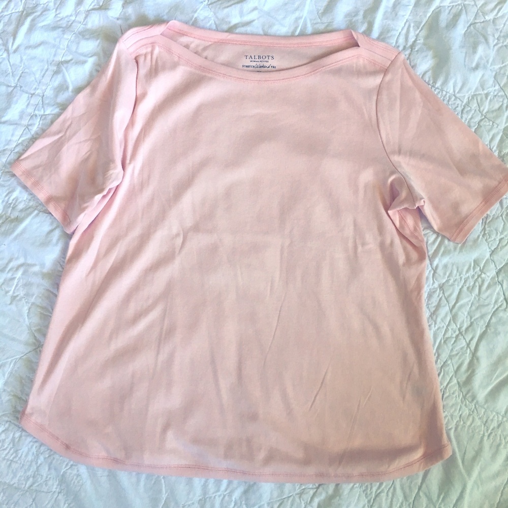 Talbots Pink Stretch Weekend Tee Sz 1Xp
